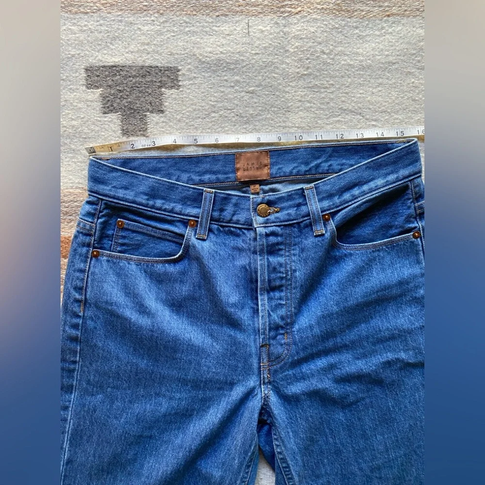 Jamie Haller High-Rise Raw-Hem Denim Bermuda Shorts - Picture 4 of 5